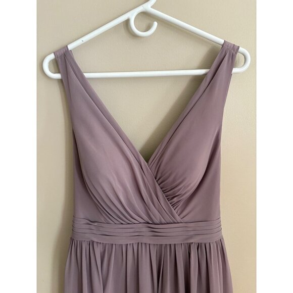 Azazie NWT Kora Chiffon Bridesmaid Formal Gown in Purple Dusk Size 12 - Picture 4 of 16